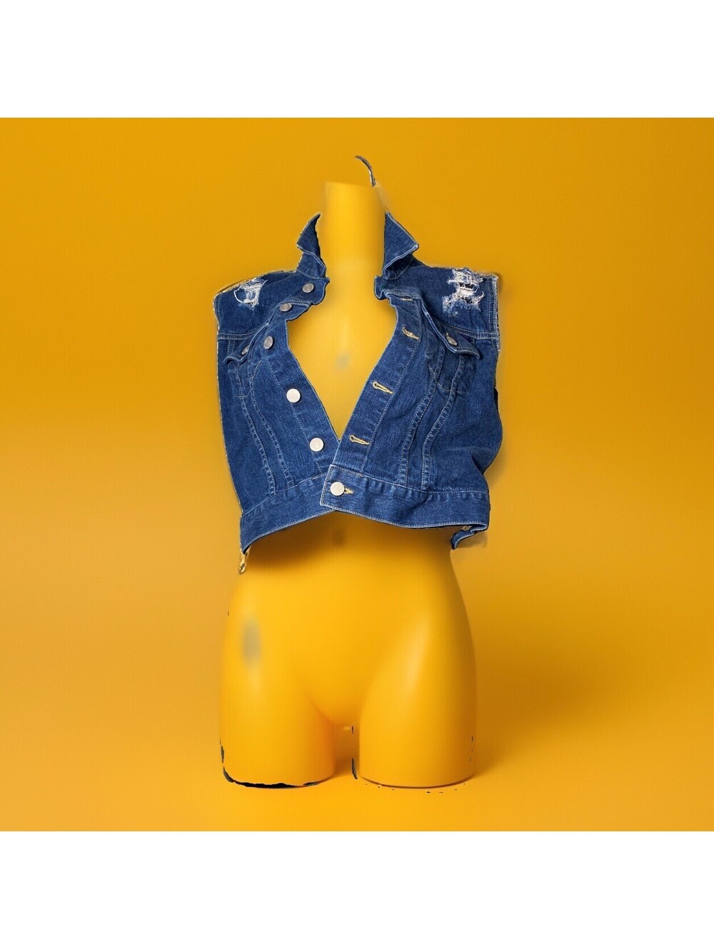 Tommy Hilfiger Tommy Jeans Womens Denim Crop Vest Button Up